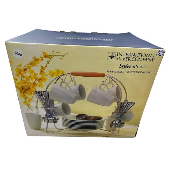 International Silver Co. 32 Piece Desert Buffet Ensemble Serve Ware Caddy Set - Picture 4 of 11